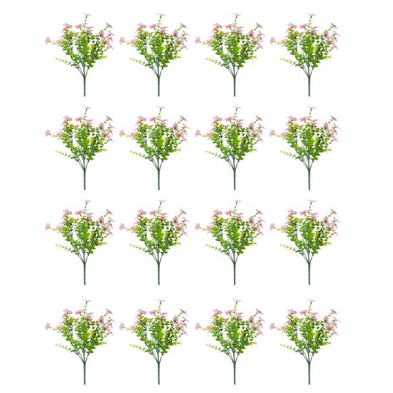 16Pcs Simulated Flowers Realistic Artificial Plants Home Decoration Faux Bouquet Indoor Outdoor Garden Balcony Terrace Decor
