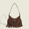 2024 Retro Suede Tassel Shoulder Bag: High-End, Original, Versatile