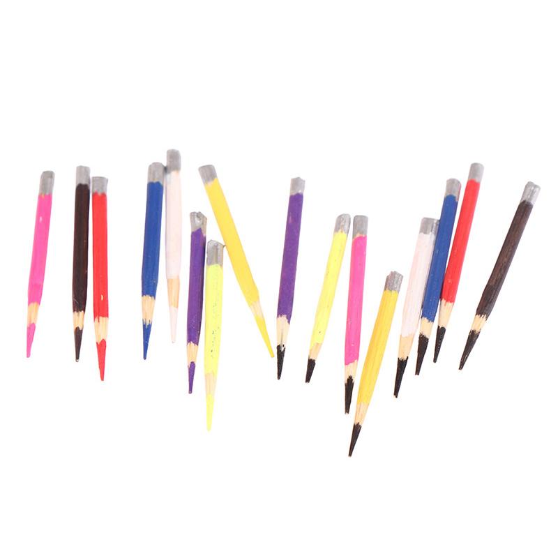 10Pz Casa delle Bambole Miniatura Penna Colorata Mini Matita Cancelleria Scolastica Modello Giocattolo per Fingere Gioco Bambino Decorazione Casa