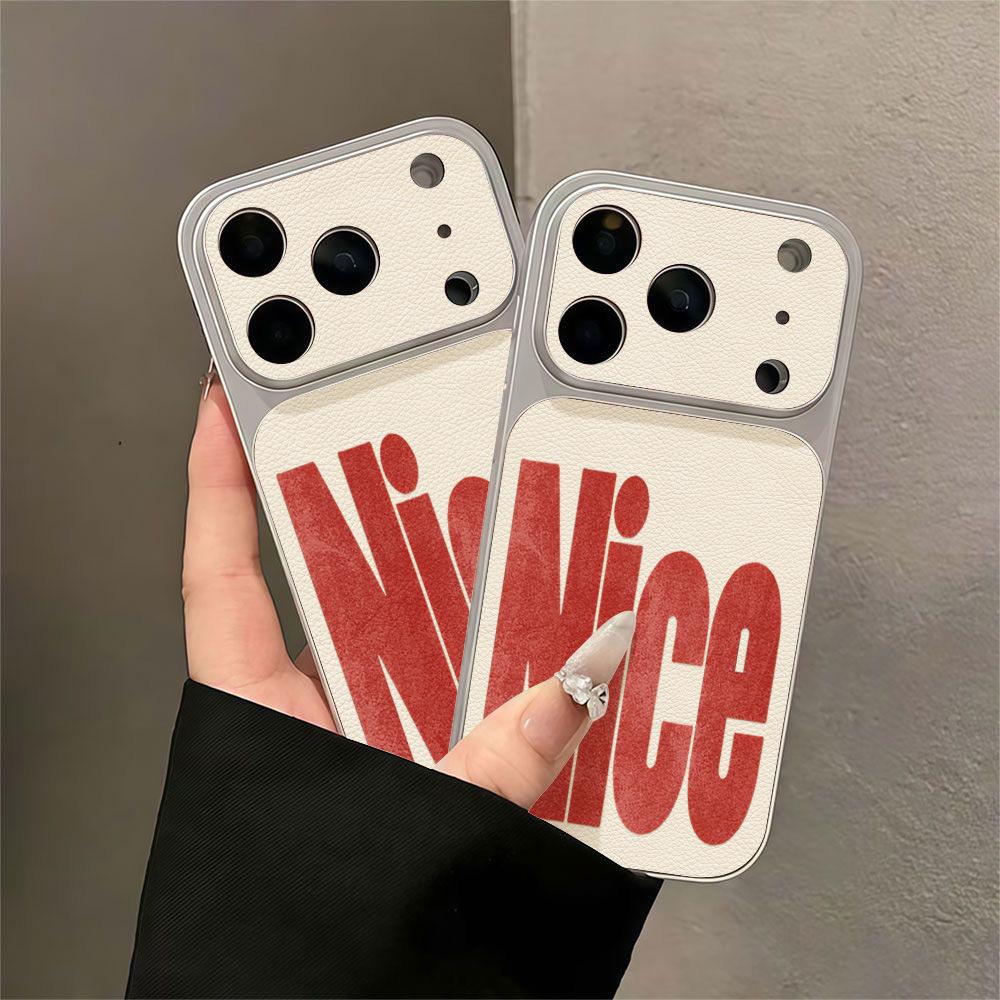 Applicable to iPhone17promax mobile phone case, anti-drop Corning case, Apple 16 men's and women's 15 red letters Nice