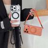 Fashion 360° Rotating Metal Stand Case for iPhone 18 Pro Max 17 16 15 14 Clear Magnetic Cover with Crossbody Strap Wrist Lanyard