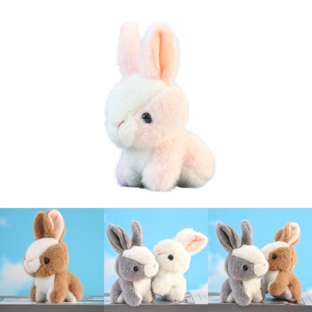 Cute Plush Bunny Keychain Pendant Fluffy White Rabbit Doll Backpack Decoration Gift For Girls