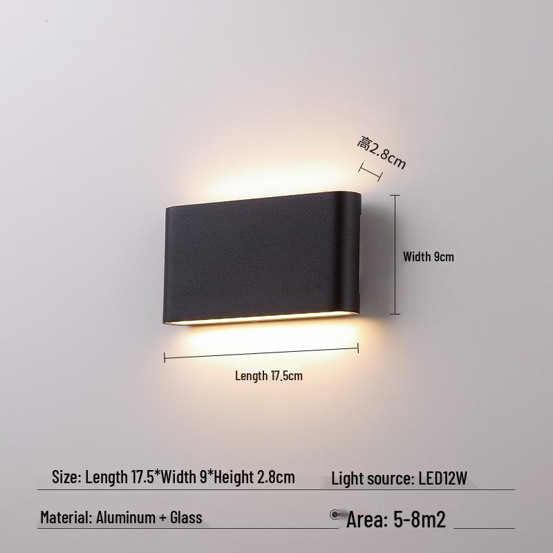 Modern Outdoor Waterproof LED Wall Light - Minimalist Ultra-thin Double-Head Design for Courtyard, Corridor, Bedroom, or Living Room.