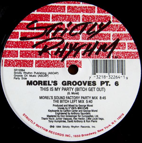 

12-дюймовая пластинка ДЖОРДЖ МОРЕЛ - Morel s Grooves Pt. 6 SR12264 Strictly Rhythm 1994 США Танцевальная и электронная музыка Б/у