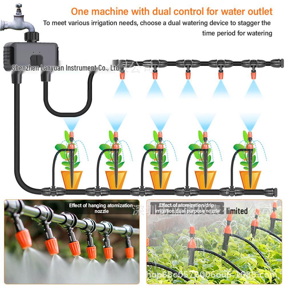 Graffiti Smart WiFi Bluetooth Dual Outlet Irrigation Controller for Lawn & Garden Watering