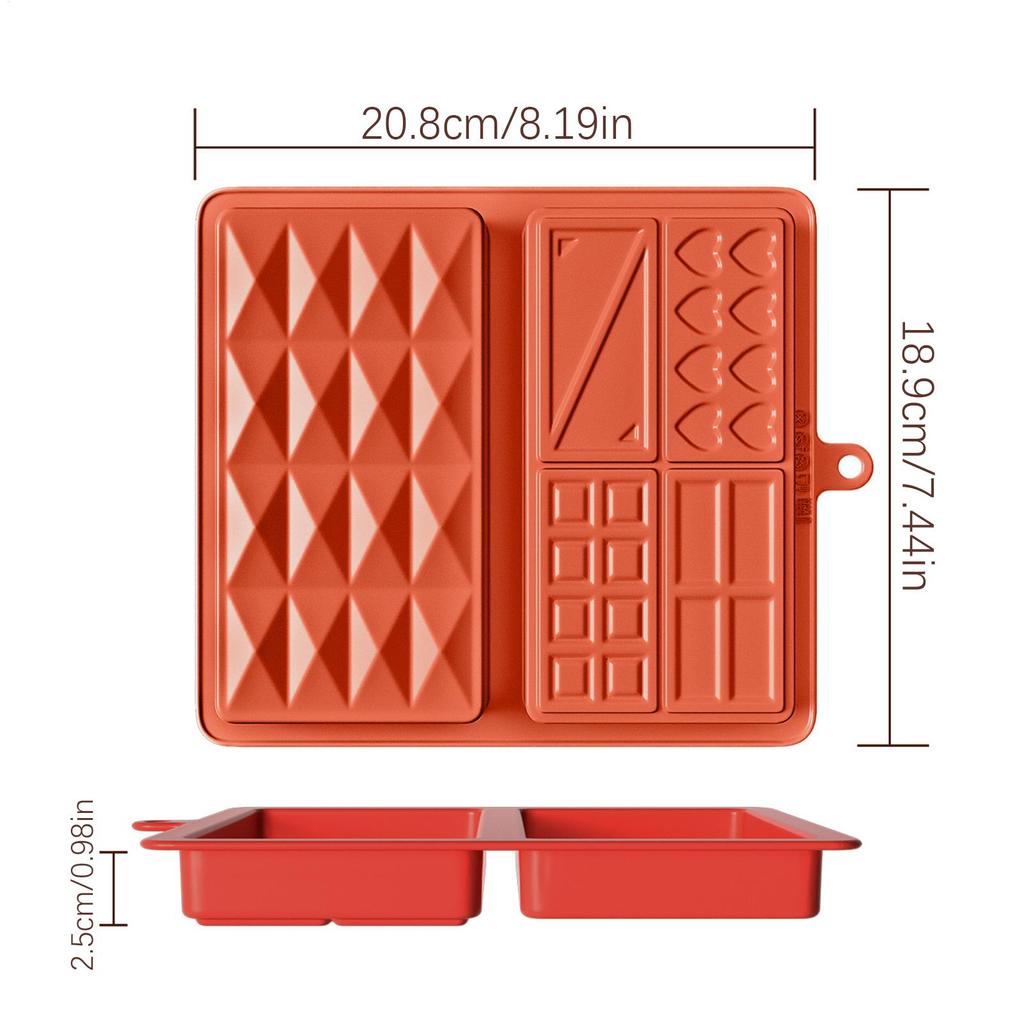 Chocolate Bar Mold Non-Stick Snack Bar Chocolate Mold Dessert Molding Kitchen Baking Supplies For Cake Shop Home Farmhouse Cafe
