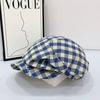 New linen plaid series high-quality trendy summer classic versatile casual shopping visor