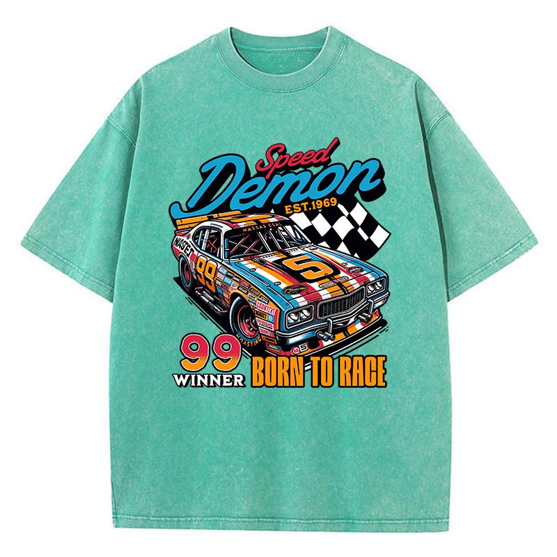 

Уличные женские футболки с принтом Speed Demon Born To Race 99 Winner, удобные хлопковые топы оверсайз 3XL