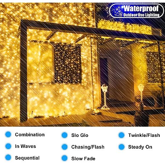 Outdoors Solar String Light 300LED 8 Modes Solar Lamp Waterproof for Gardens Wedding Party Valentines Christmas Tree