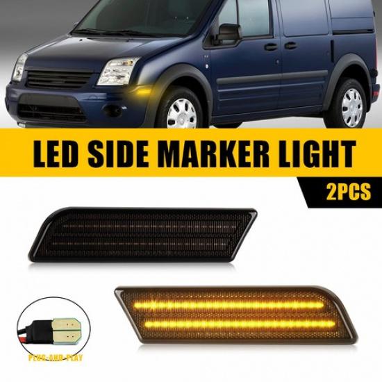 For 2010-2013 Ford Transit Connect Amber/Red Bumper LED Side Marker Light Lamp