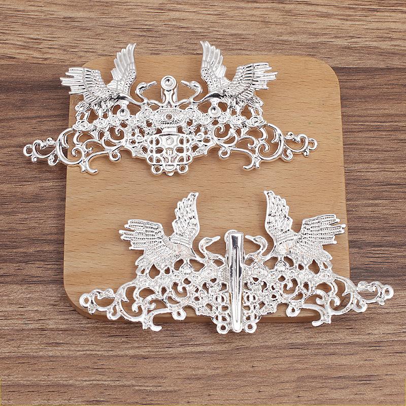 DIY Ancient Style Han Chinese Clothing Accessories Shuanghe Beads Bill Clip (14788) серебряный