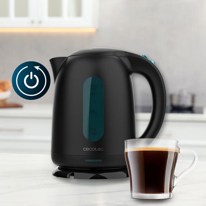 Cecotec Bouilloire Electrique Thermosense 180 Black, Bouilloire sans BPA de 1,7 L, 2200 W, avec Filtre Anti-Calcaire