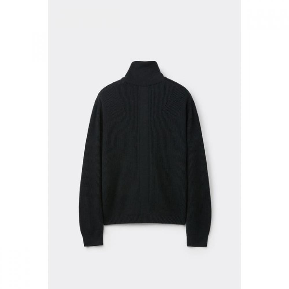 Customellow Black Turtle Neck Half Zip Sweater Black Cwwaw25903bkx