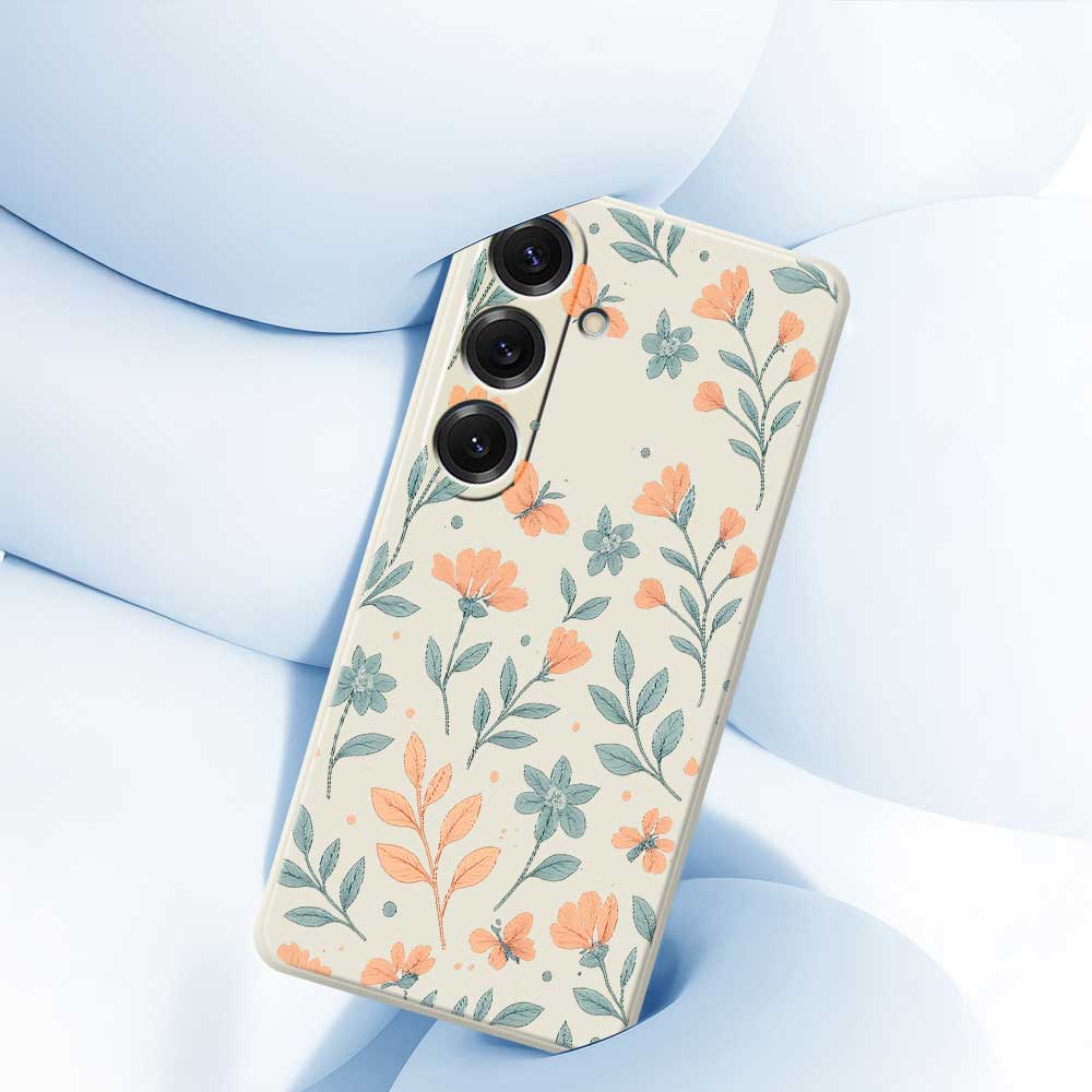 For Samsung Galaxy S25 Case Yellow Flowers Pattern Printing Straight Edge TPU Phone Back Cover