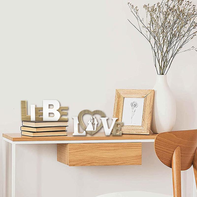 Wooden Ornaments English Alphabet Love Creative Decorative Sign Rustic Style Wedding Gift For Home
