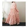 Round Neck Long Sleeve Loose Apparent Big Swing A-line Dress