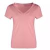 Plussstørrelse ensfarget slim fit dame dyp V kortarmet T-skjorte sommertopp