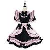 New Black Pink Maid Costume Cos Sweet Girl Cute Cat Bow Soft Girl Suit Skirt