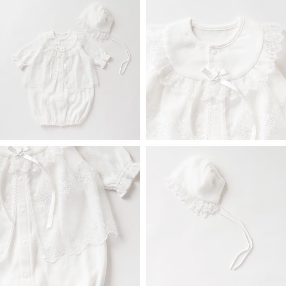 Cream de Coco Diamond Face Organza Dress with Interchangeable Crotch Includes Ceremonial Dress for Made in Sizes for and Gilet, Two-Way All-Over