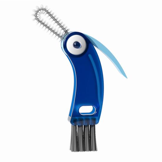 

3 in 1 Crevice Brush Food-Grade Safe Spiral Cleaner with Scraper Stiff Brush Portable Foldable Design Bottles Cups Cleaning