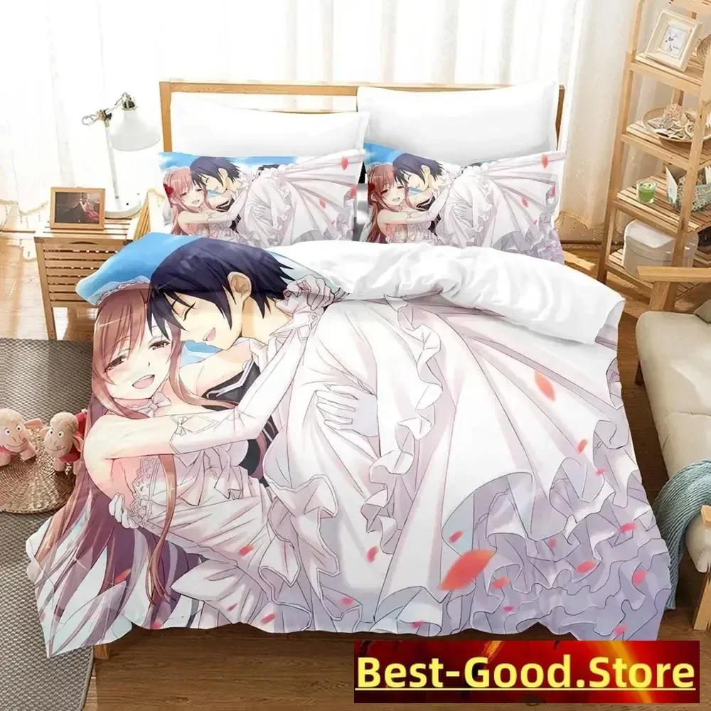 Anime Wedding Anime Parure Bedding Set Printed Duvet Cover Pillowcase Single Double Queen Super King Size Sets