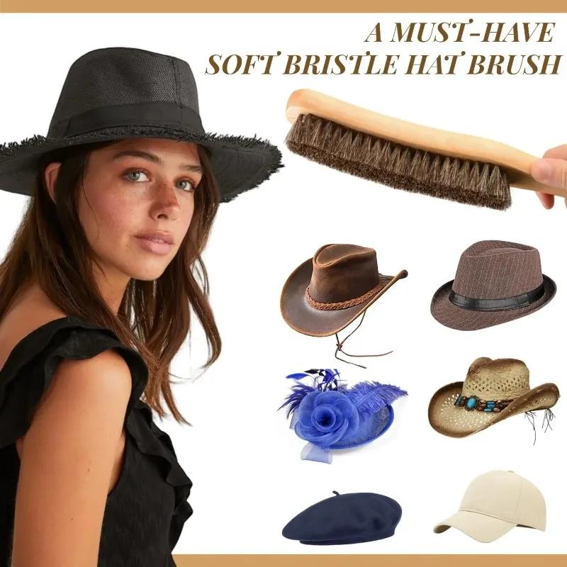 Wooden Clothes Brush Horse Hair Brush Lint Brush for Suits Suede Velvet Wool Fabrics to Easily Remove Fluff Fuzz Dust Pet Hair