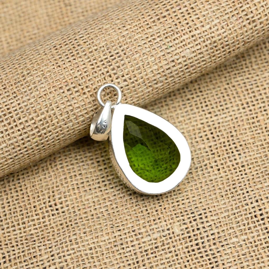 Peridot Gemstone 925 Solid Sterling Silver Pendent For Anniversary Gift Beautiful pendant