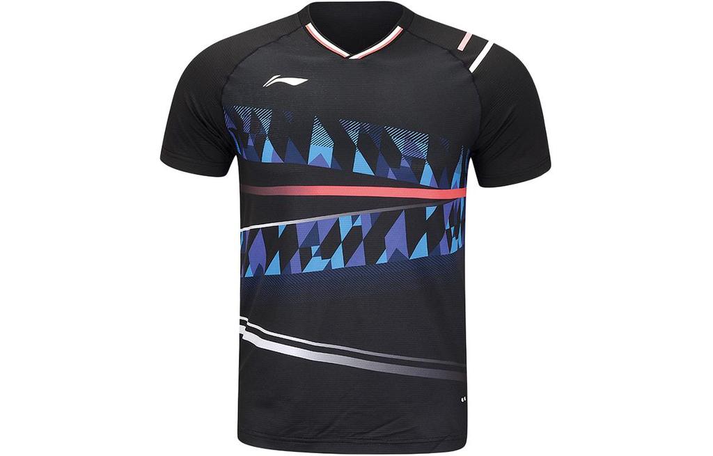 Li Ning Badminton Collection Raglan Sleeve T Shirt Unisex Black AAYU131-1