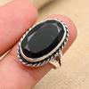 Svart Spinell Ädelsten Handgjord Massiv 925 Sterlingsilver Ring Smycke