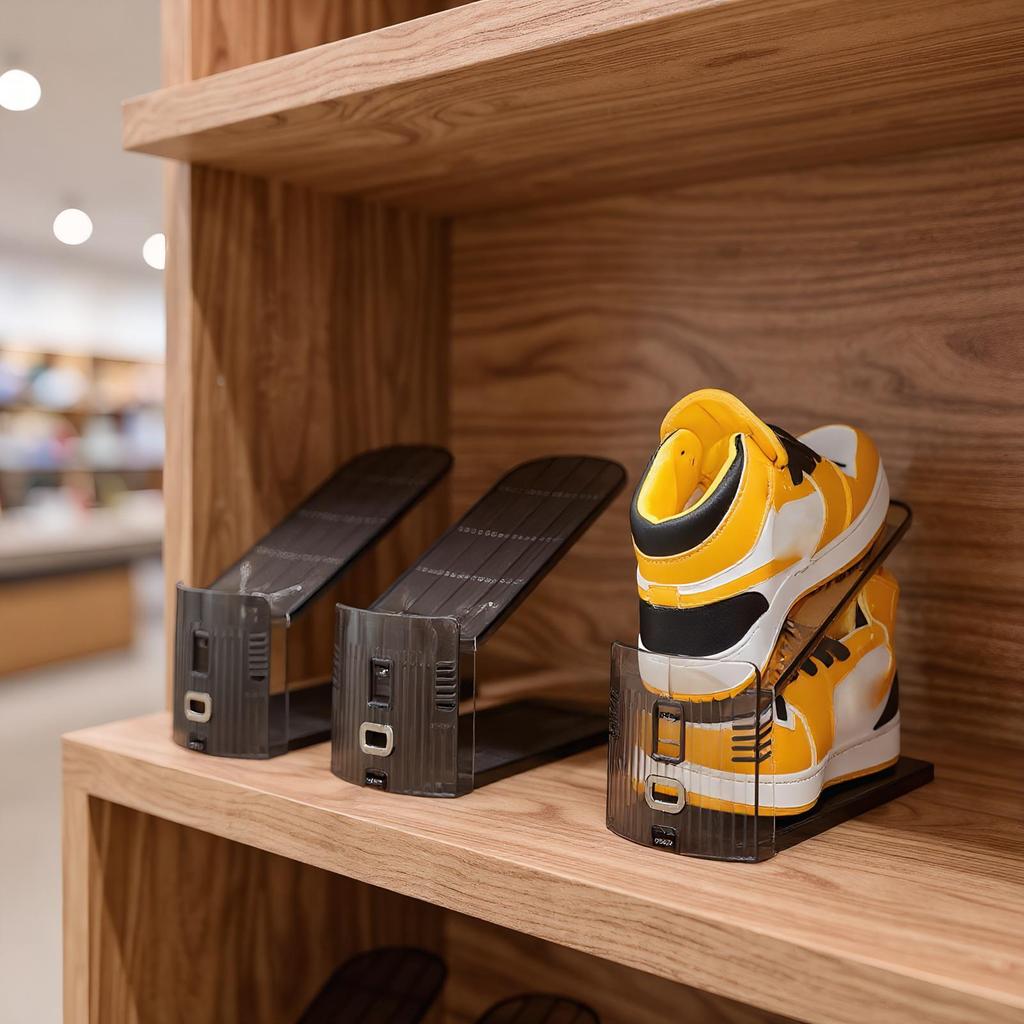 Shoe Stacker Organizer 6 Piece Shoe Risers for Closet Shelf Non-Slip Stackable Double-Layer Holder Height Adjustment Storage