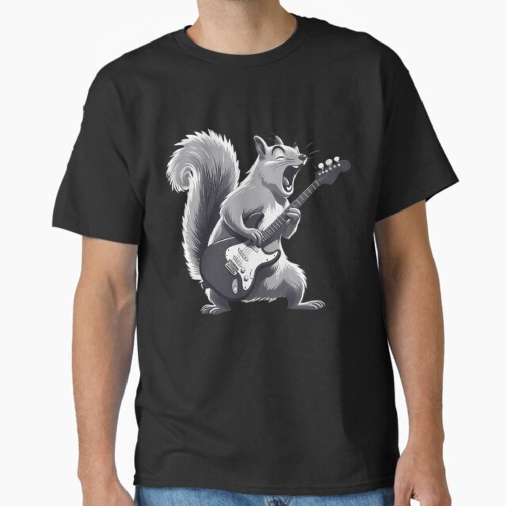 Squirrel Playing Guitar Rock And Roll Cool Star Unisex T-Shirt Unisex T-Shirt XXL