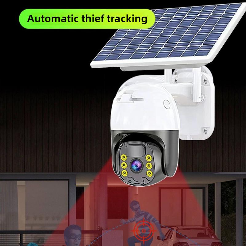 Solar Surveillance Camera Outdoor Full-color Mobile Remote Monitor Household Wireless 360 ° Panoramic Security Camera