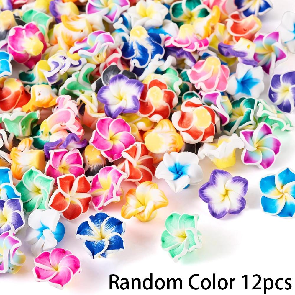 12/32/52pcs Clay Material Plum Blossom Bead Polymer Clay Flower Interval Bead Colorful Flower Bead DIY Summer Beach Foot Chain Bracelet Earrings