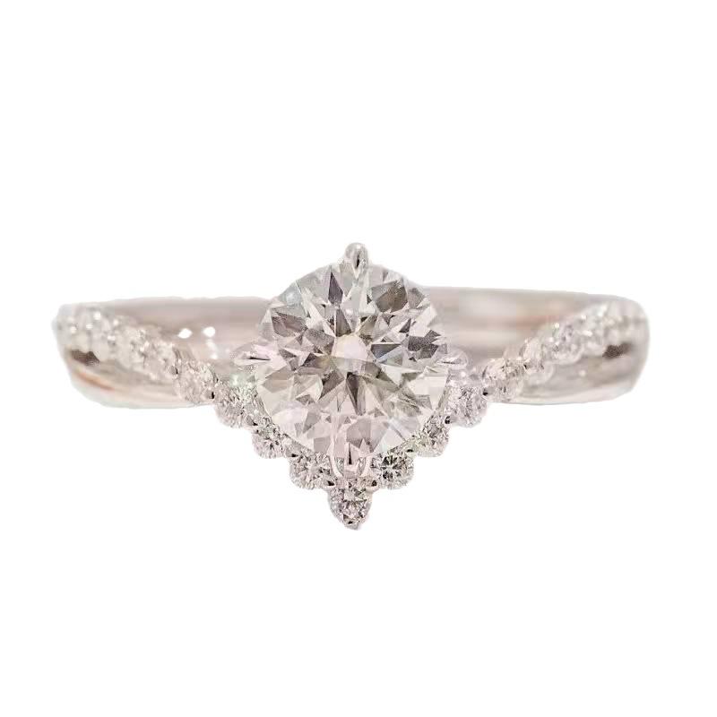 New Imitation Moissanite Diamond Ring Simulation Diamond Ring Women's Niche Open Ring Ins Style Fashion Personality