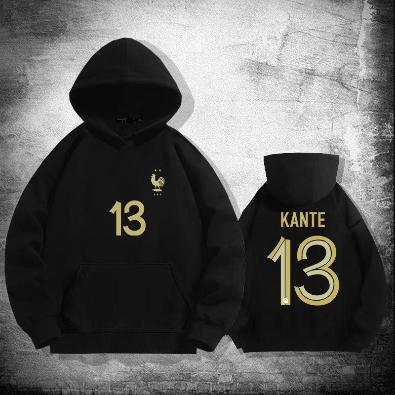 World Cup France Kanter No. 13 hooded sweater men s and women s youth trendy brand loose velvet jacket 155XXS