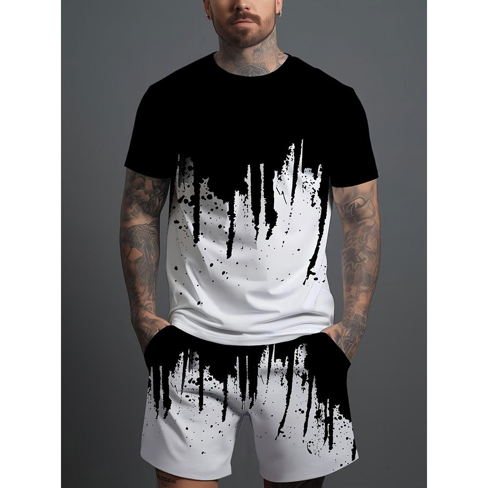 Summer Outdoor Street Fashion Men's T-shirts Everyday Casual Men's Athletic Shorts T-shirts And Shorts Men's Sets