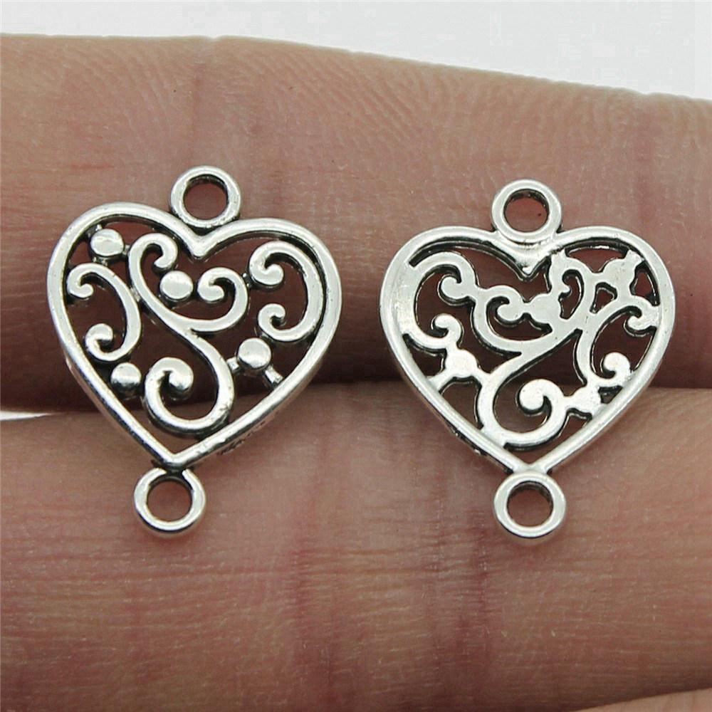 Heart Connectors Love Symbol Antique Bronze Zinc Alloy Jewelry Making DIY Jewelry Making Style Pendant Connectors