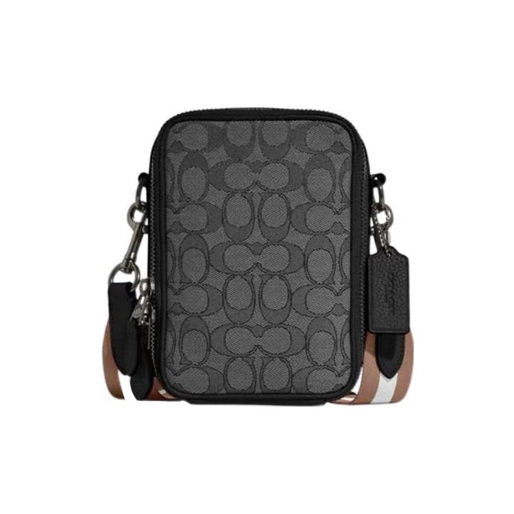 

Coach Stanton 13 Classic Monogram Pebble Grain Canvas And Leather Mini Shoulder Crossbody Bag Men bags Black C8237-QBQDS Basic Set (Bag+Dust Bag)