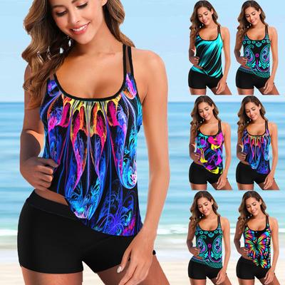 Damen Bademode Mehrfarbig Sommer Tankini Monokini Bademode Badeanzug Zweiteiliger Bikini Set Badeanzüge Damen S-6XL