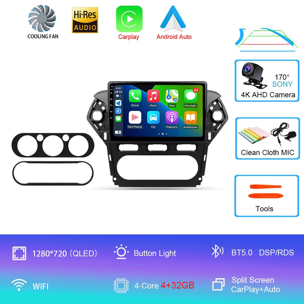 

Автомобильное радио Android 14 Carplay Auto для Ford Mondeo 4 mk4 2010 - 2014 Навигация GPS Мультимедийный проигрыватель Стерео Wi-Fi+4G BT видео DVD