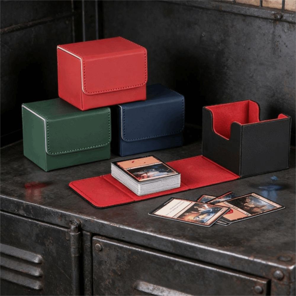 Fit 100 Single Sleeved Trading Card Deck Box Flip Cover Game Cards Storage Box Sports Cards
