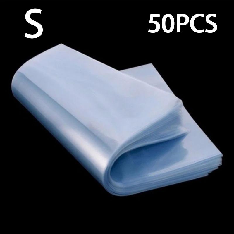 50 шт./100 шт. ПВХ Термоусадочный пакет-пленка DIY Фен Термосварка Плоское горло Обёртка Водонепроницаемый Хранение Прозрачный пластиковый пакет