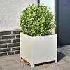 VidaXL Planters 2 Pcs White 40x40x40 Cm Steel, Planter, Patio Planter, Flower Box, Outdoor Planter, Box 851202