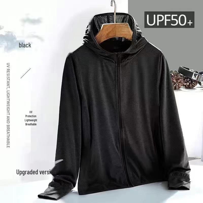 Herren Modische Eisseide Mesh UPF50 Sonnenschutzjacke - Atmungsaktiver, Dünner Sonnenmantel