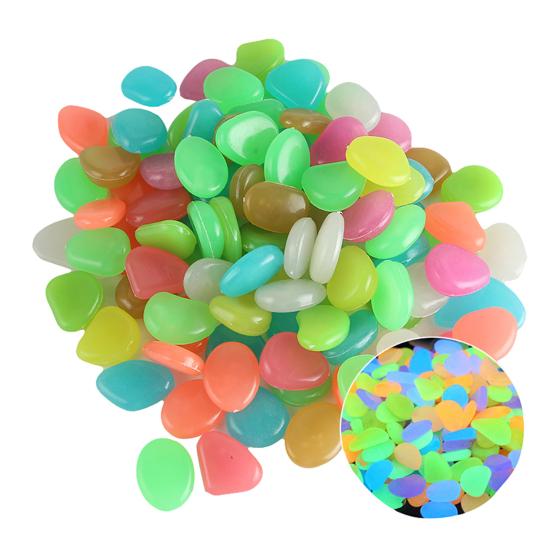 Piedras de Jardín Luminiscentes, Guías Nocturnas de 1 cm de Rocas Luminosas, Piedras Decorativas para Acuario, Piedras Resinosas Brillantes para Paisajismo Exterior y Caminos