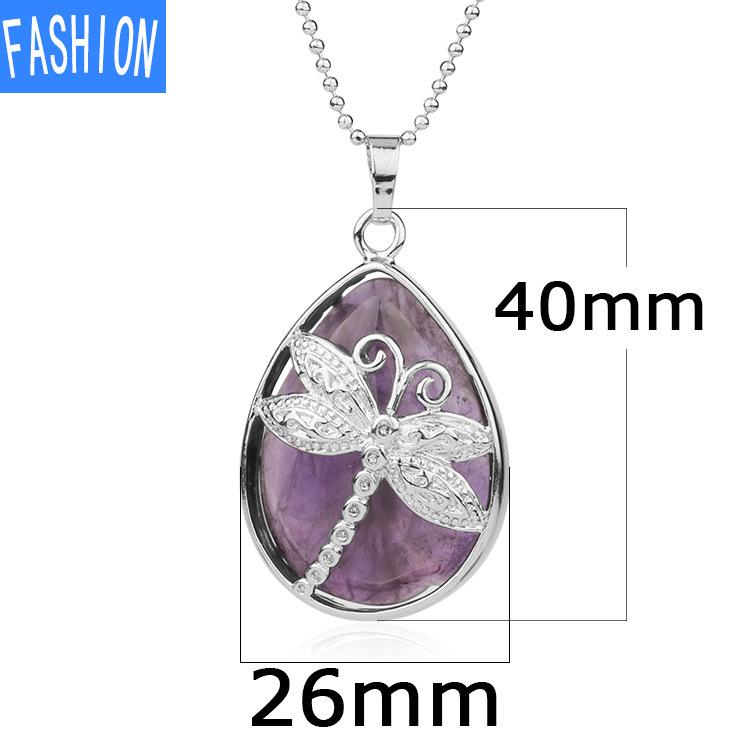 Bijuterie din cristal natural Picătură pandantiv colier model Libelule lacrimi înger pandantiv colier cristal