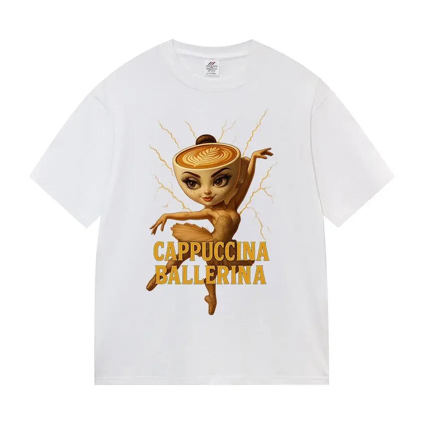 ZX Tee Funny Cappuccino Ballerina  Graphics Tee Shirt Fashion Cozy Hot Sale T-shirt Summer T-shirts women clothes my body my choice