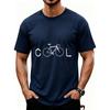 Cool Letter Road Bike Outline Graphic Print Cotton Crew Neck Top Minimalist Cycling Enthusiast Casual Outdoor Riding Daily Tees