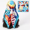 Floral Satin Silk Square Scarf – Versatile Fashion Accessory for Women