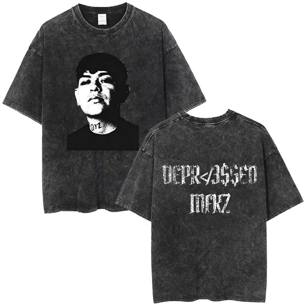 Washed Vintage Junior H Big Face Graphic T-shirt Sad Boyz Depressed Mfkr Album Merch Tshirt Men Women Fashion Oversized T Shirts S